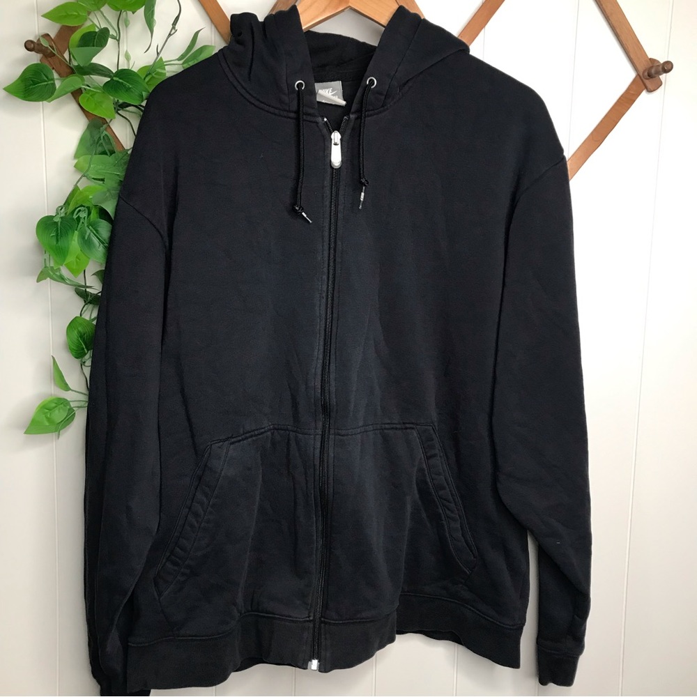 Nike Mens Full Zip Hoodie Size XL Navy Blue Long Sleeve Headphone Pocket